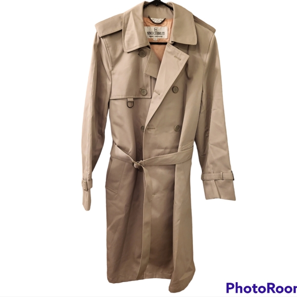 New Vintage (1970) Nino Cerruti Designer Double Breast Trench Coat 36R Tan - Picture 12 of 12